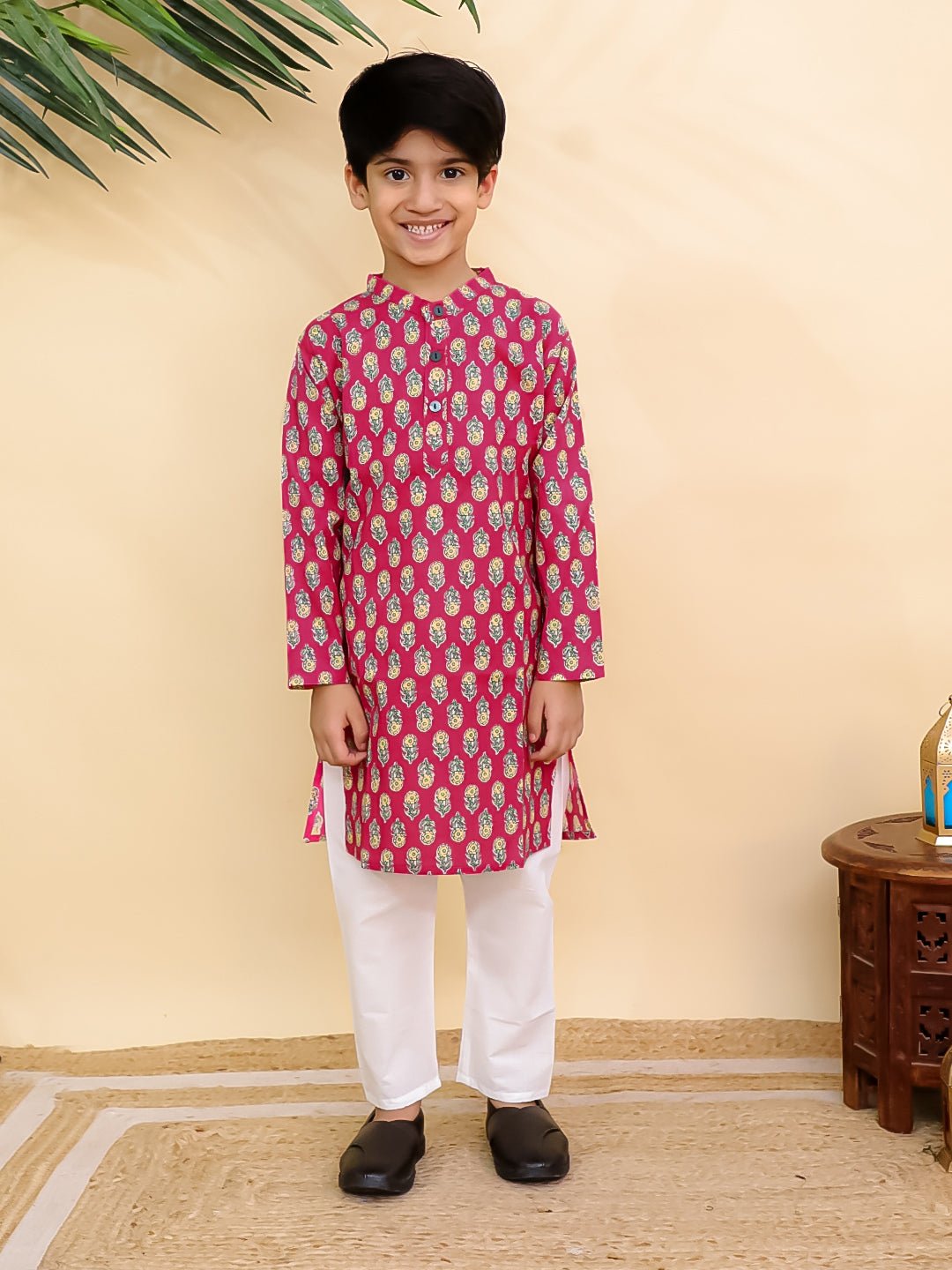 Raj Magan Multi Printed Cotton Boys Kurta Pajama Set
