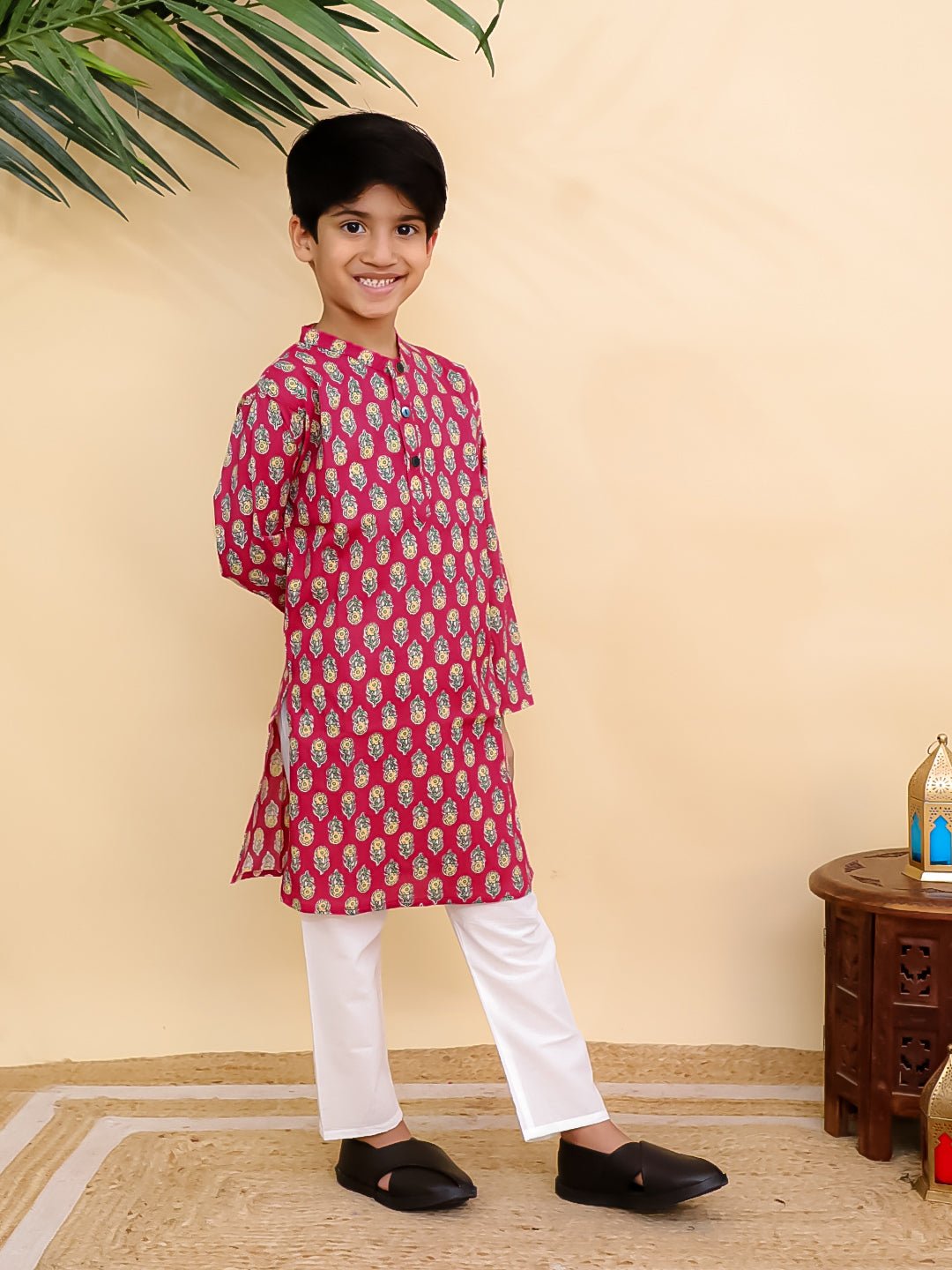 Raj Magan Multi Printed Cotton Boys Kurta Pajama Set