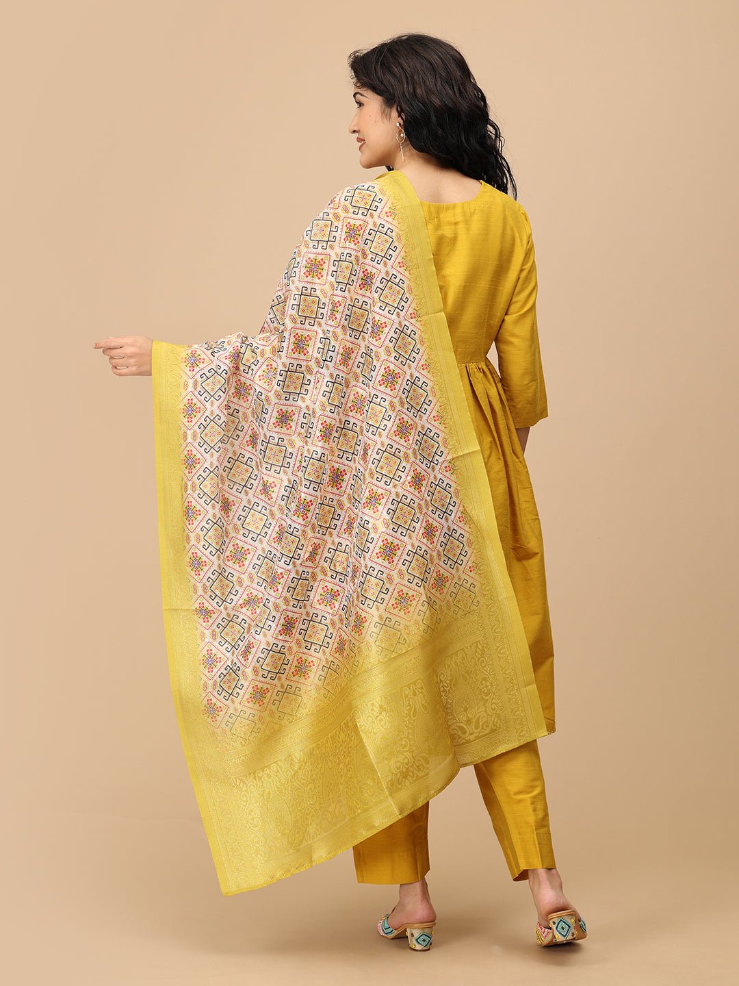  Rang-e-Kesar Maternity and Nursing Silk Kurta Set Yellow