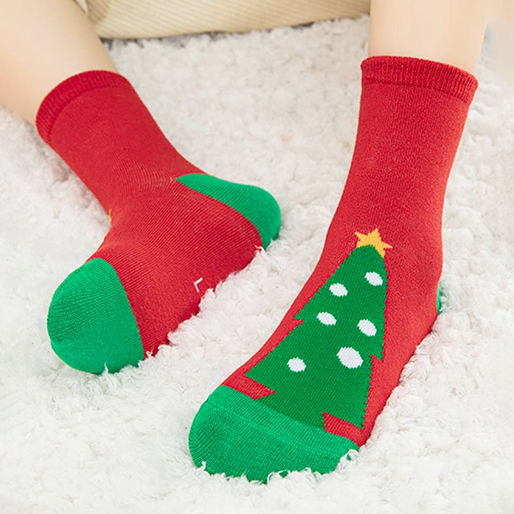 Little Surprise Box Red Green Christmas Ankle Socks Set