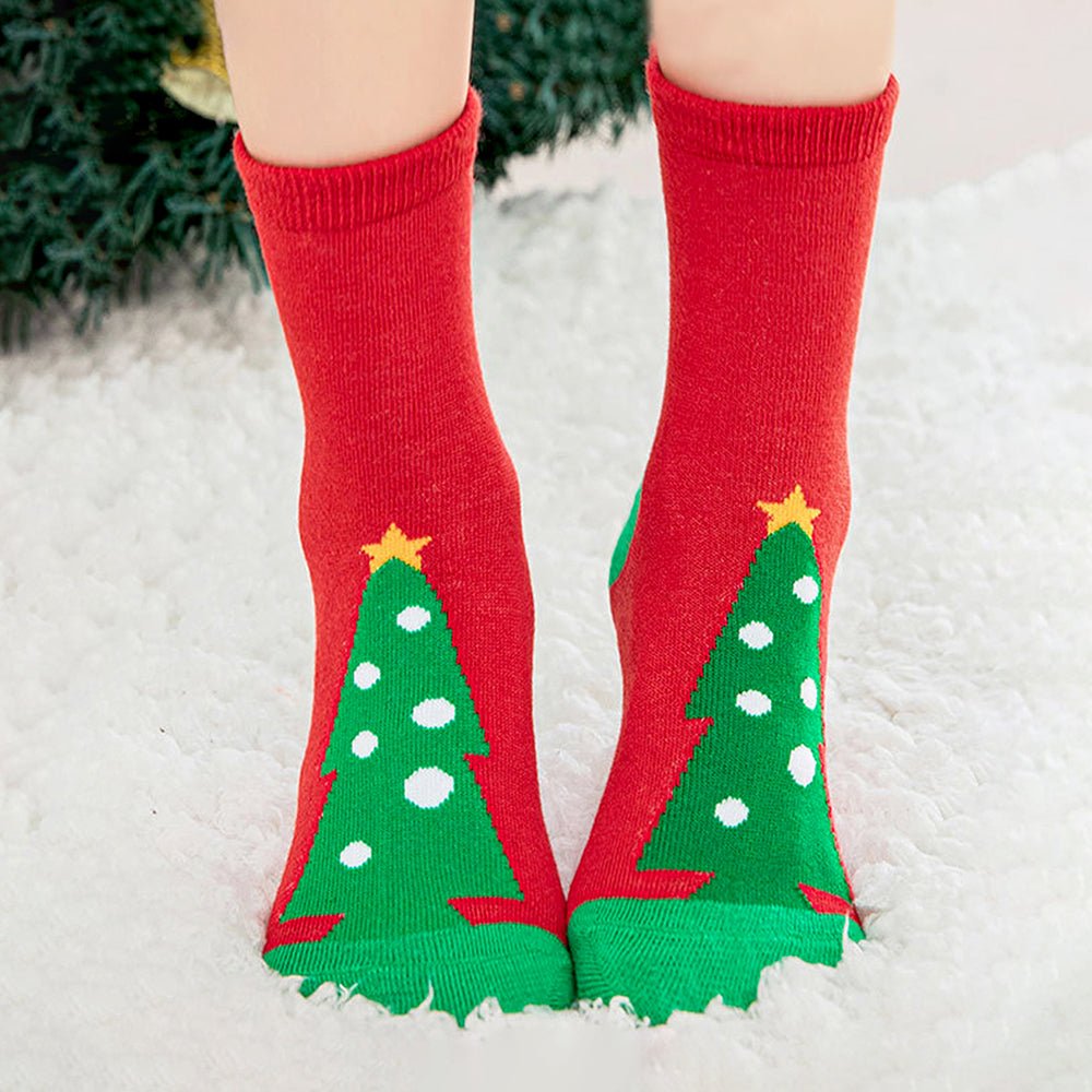Little Surprise Box Red Green Christmas Ankle Socks Set