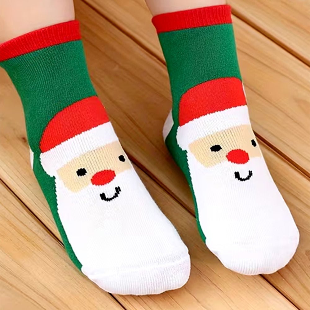 Little Surprise Box Red Green White Themed Christmas Ankle Socks Set