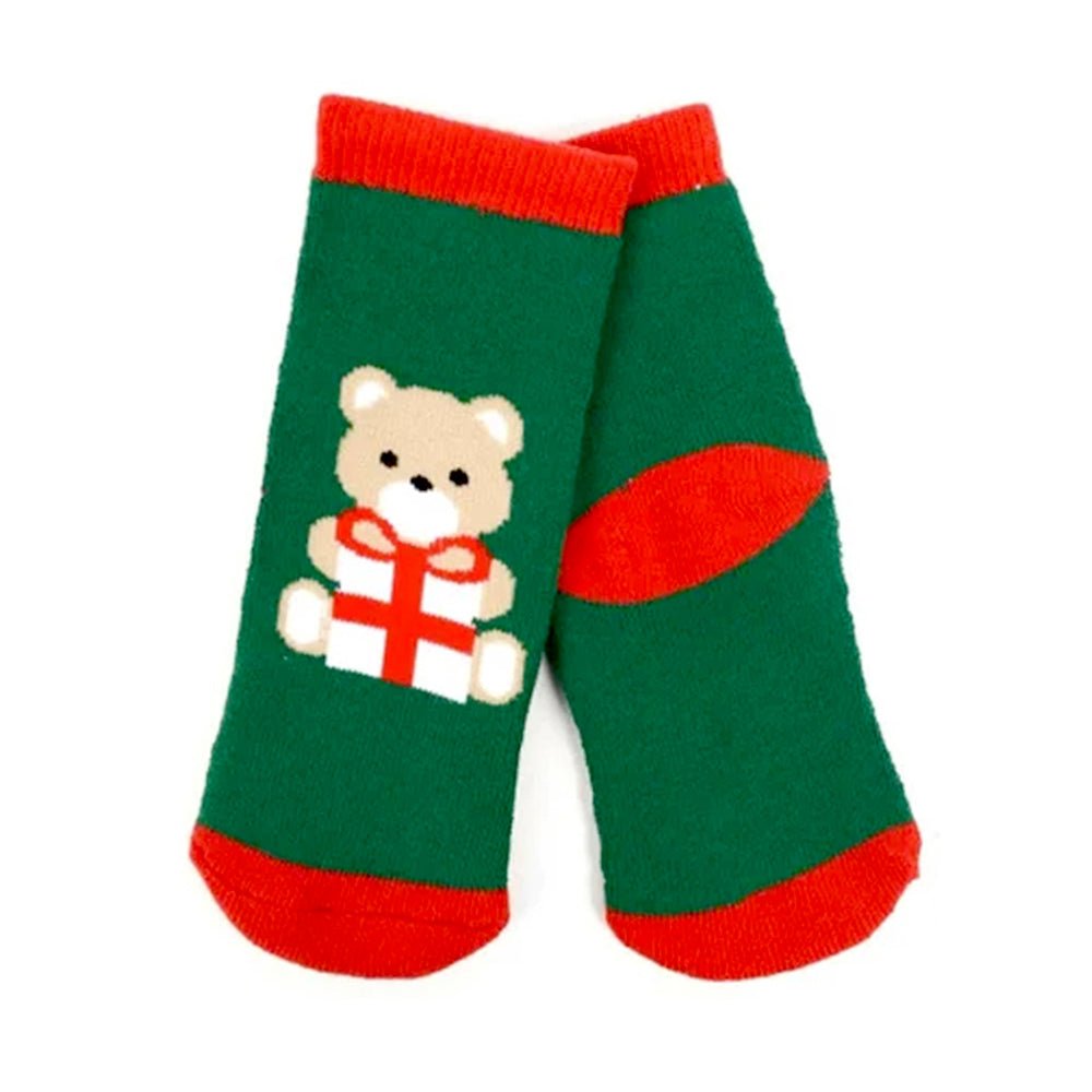 Little Surprise Box Red Green White Themed Christmas Ankle Socks Set