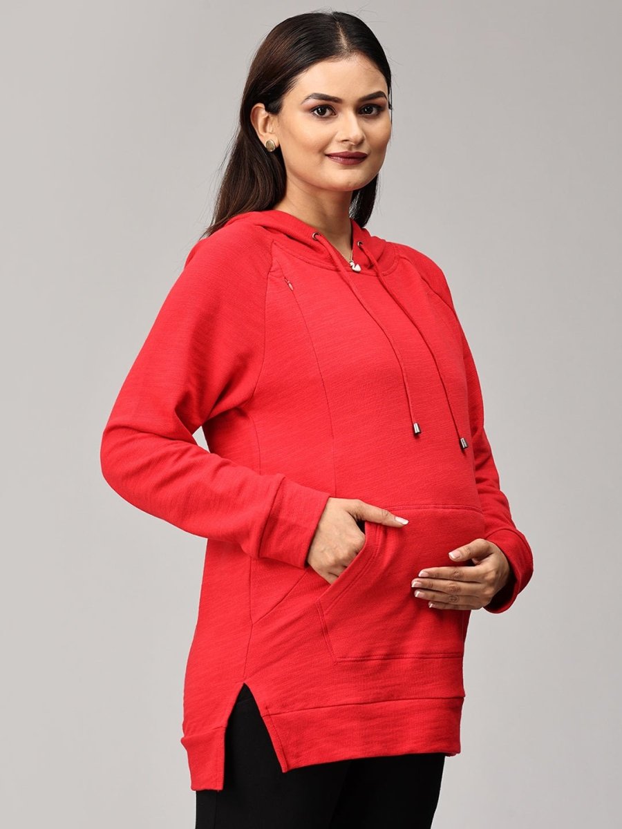  Red Riding Hood Maternity and Nursing Hoodie Sweatshirt Red