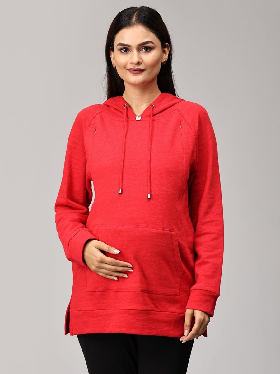  Red Riding Hood Maternity and Nursing Hoodie Sweatshirt Red