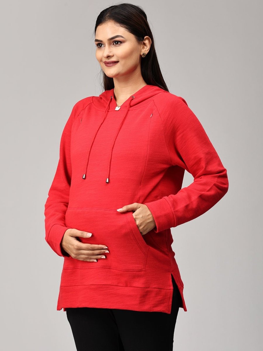  Red Riding Hood Maternity and Nursing Hoodie Sweatshirt Red