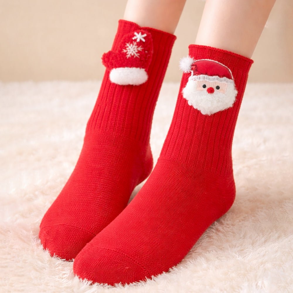 Little Surprise Box Red Santa Mittens Christmas Kids Ankle Socks