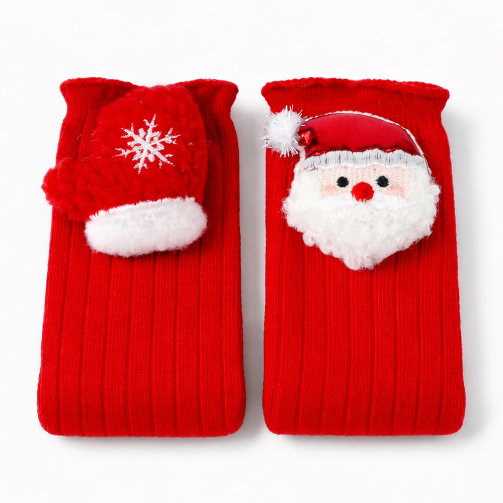 Little Surprise Box Red Santa Mittens Christmas Kids Ankle Socks