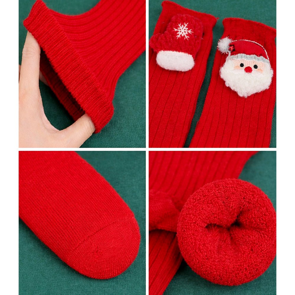 Little Surprise Box Red Santa Mittens Christmas Kids Ankle Socks