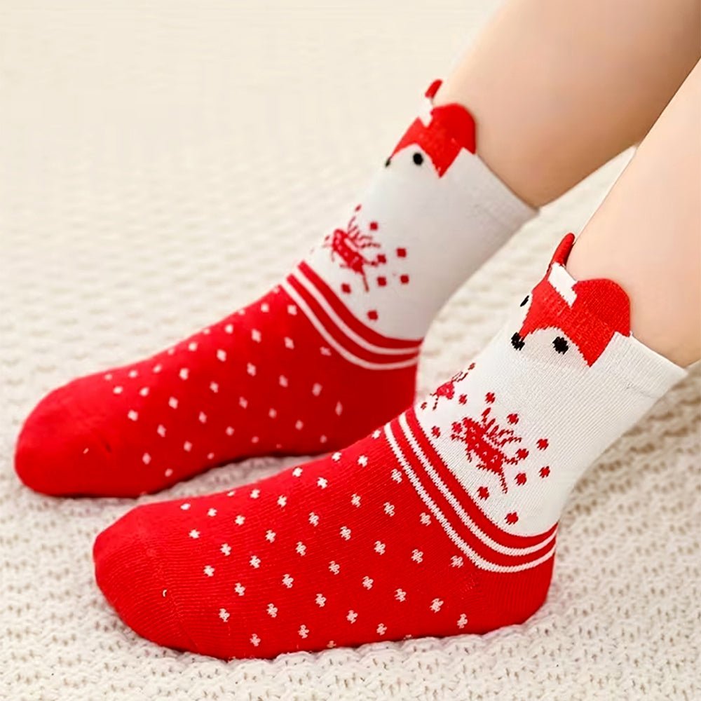 Little Surprise Box Red White Themed Christmas Ankle Socks Set