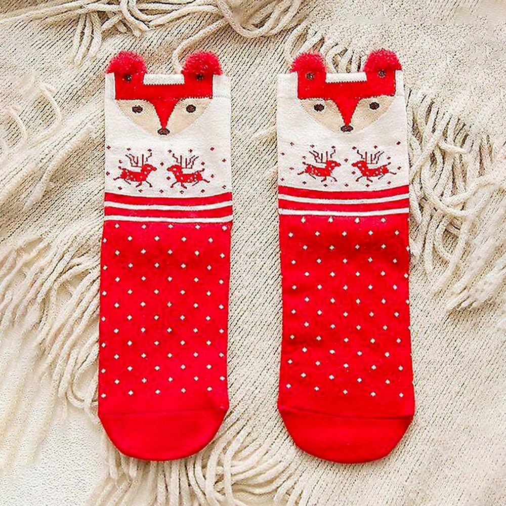 Little Surprise Box Red White Themed Christmas Ankle Socks Set