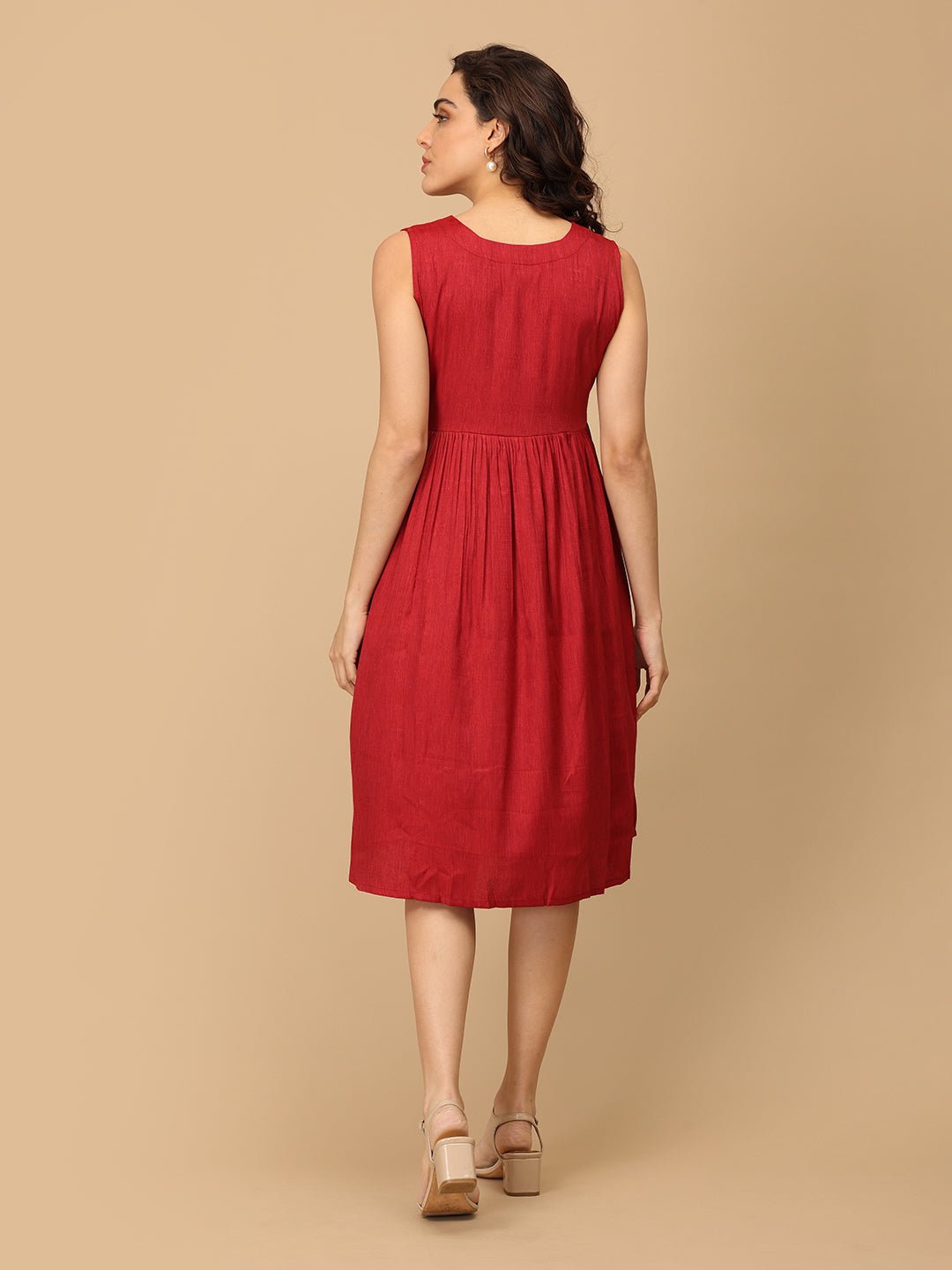  Red-y to Rule Maternity and Nursing Shacket Dress Multi