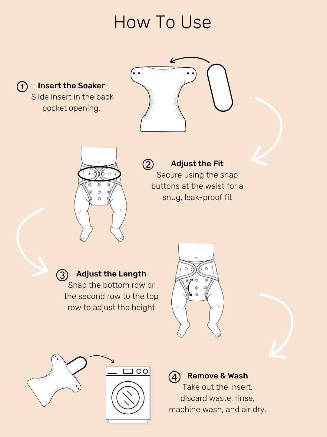 Ride A Bike Print Waterproof Reusable Cloth Diaper For Babies