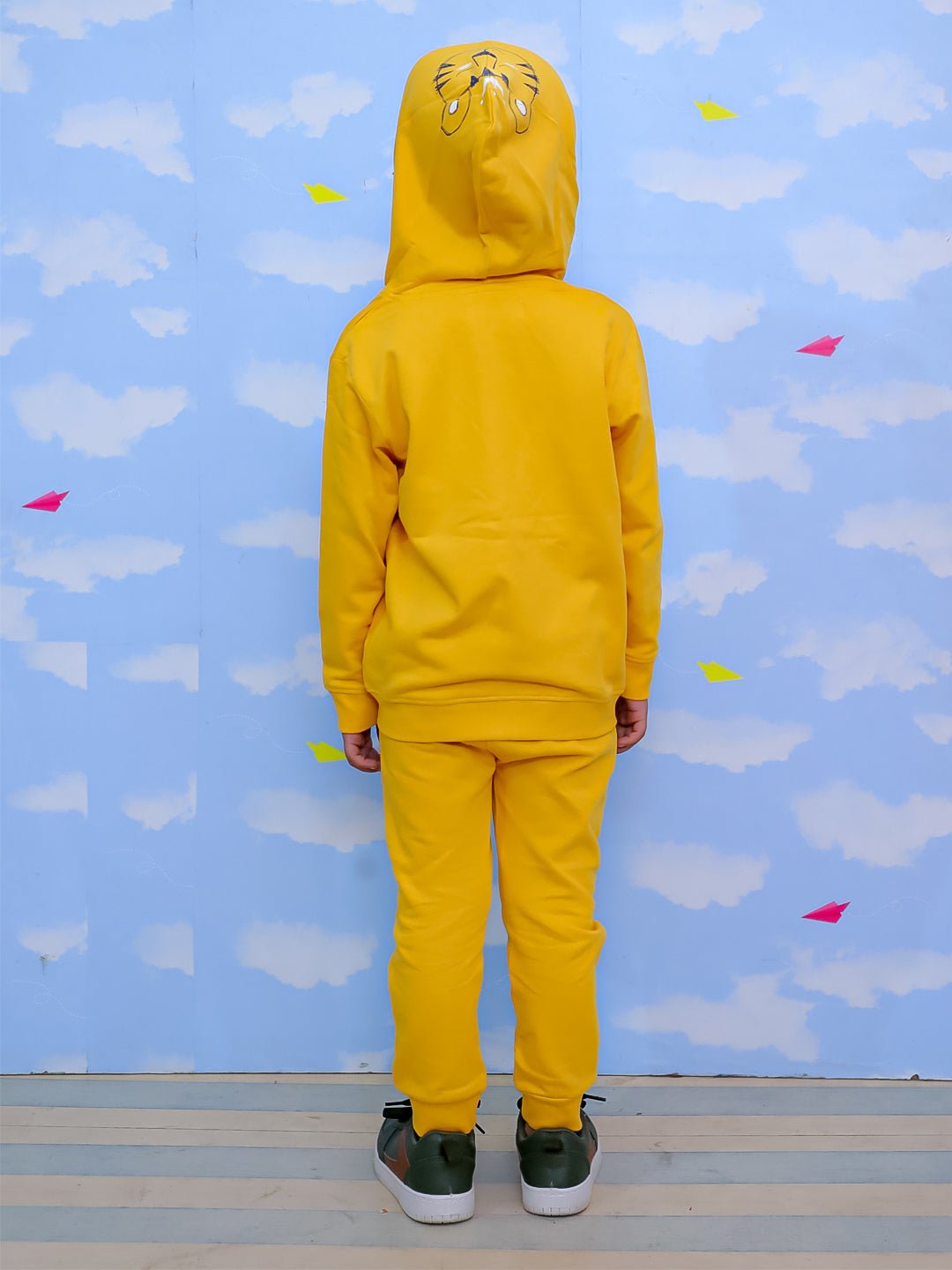  Roar Zipper Jacket Yellow Sweatpants Kids Winter Set