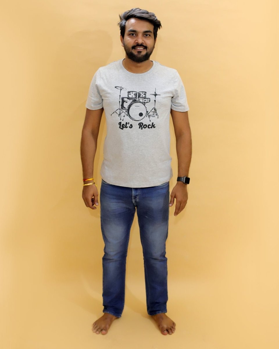 Rock & Roll White Cotton Matching Family T-Shirt Twinning Combo Of 2
