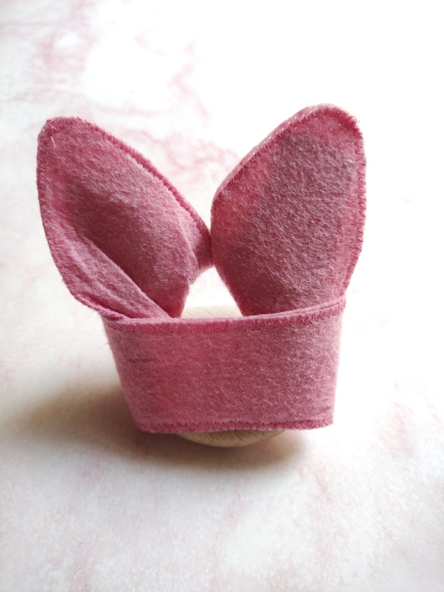 Rocking Potato Bunny Ear Beechwood Teething Ring For Babies