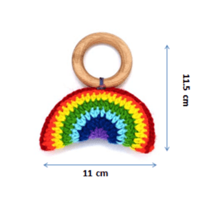 Rocking Potato Rainbow Crochet Woolen Teether Ring For Babies