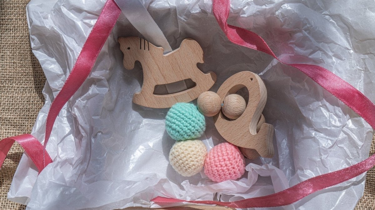 Rocking Potato Fish & Horse Beech Wood Rattle Cum Teether For Babies