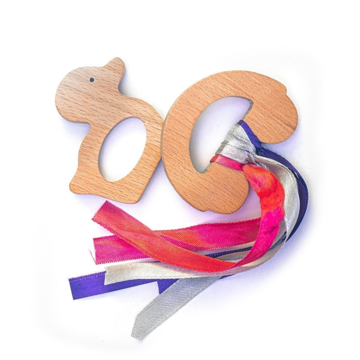 Rocking Potato Duck & Car Crochet Beech Wood Rattle Cum Teether For Babies