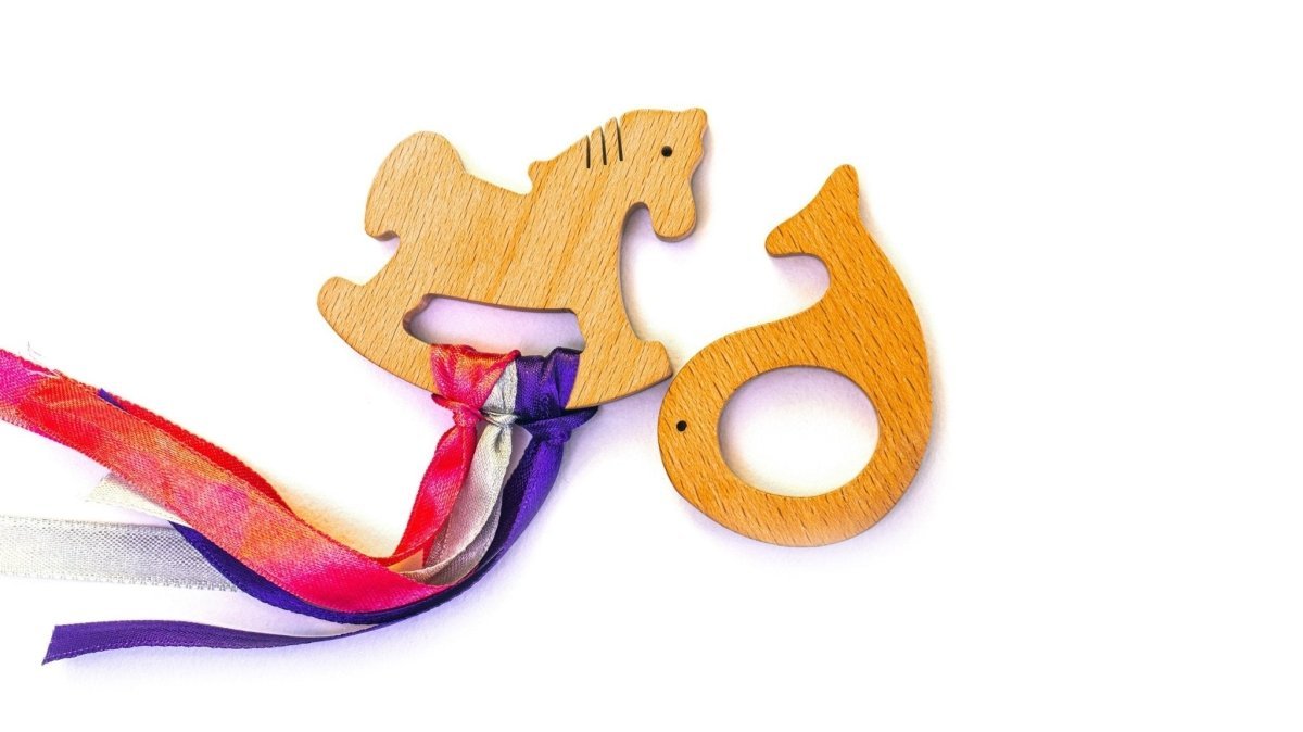 Rocking Potato Fish & Horse Beech Wood Teether For Babies