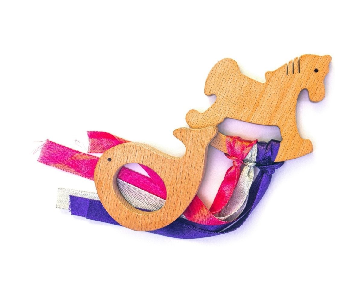 Rocking Potato Fish & Horse Beech Wood Teether For Babies
