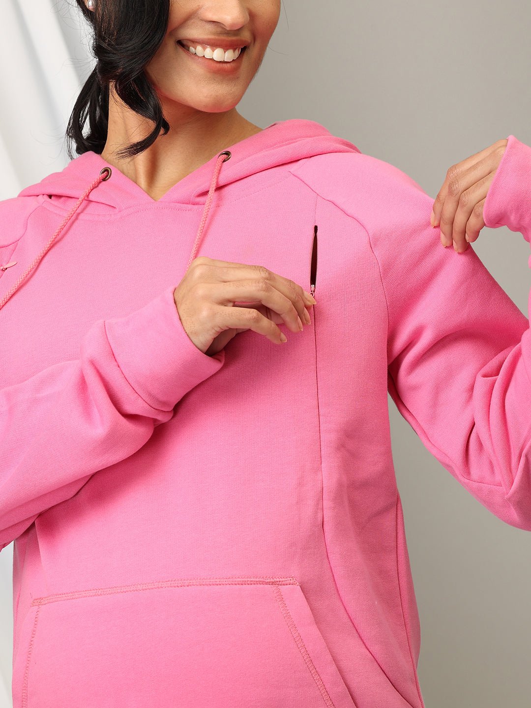  Rosé Reverie Maternity and Nursing Sweatshirt Hoodie Pink