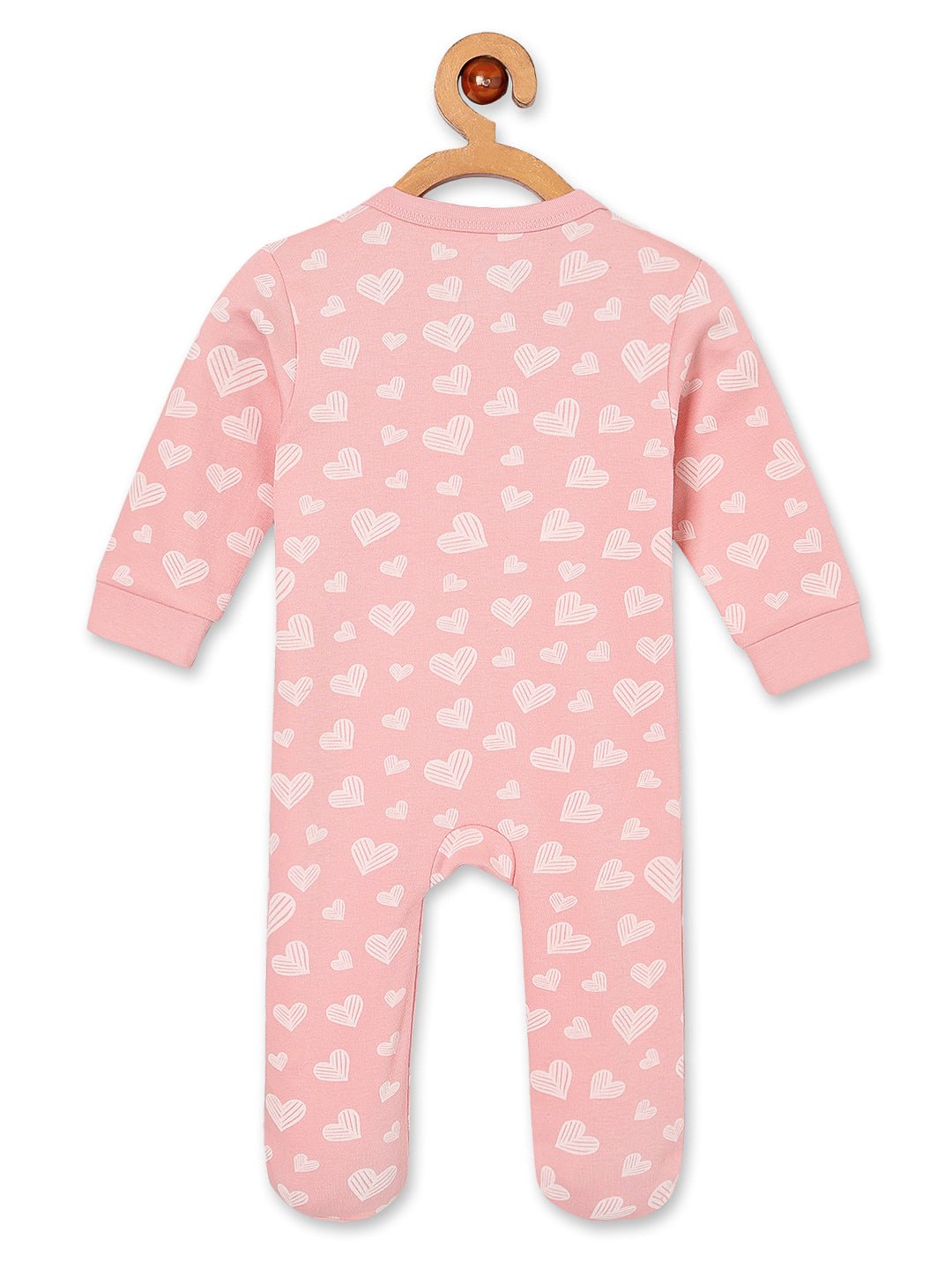  Rosy Hearts Infant Zipper Romper