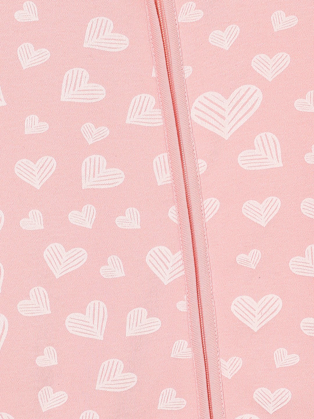  Rosy Hearts Infant Zipper Romper