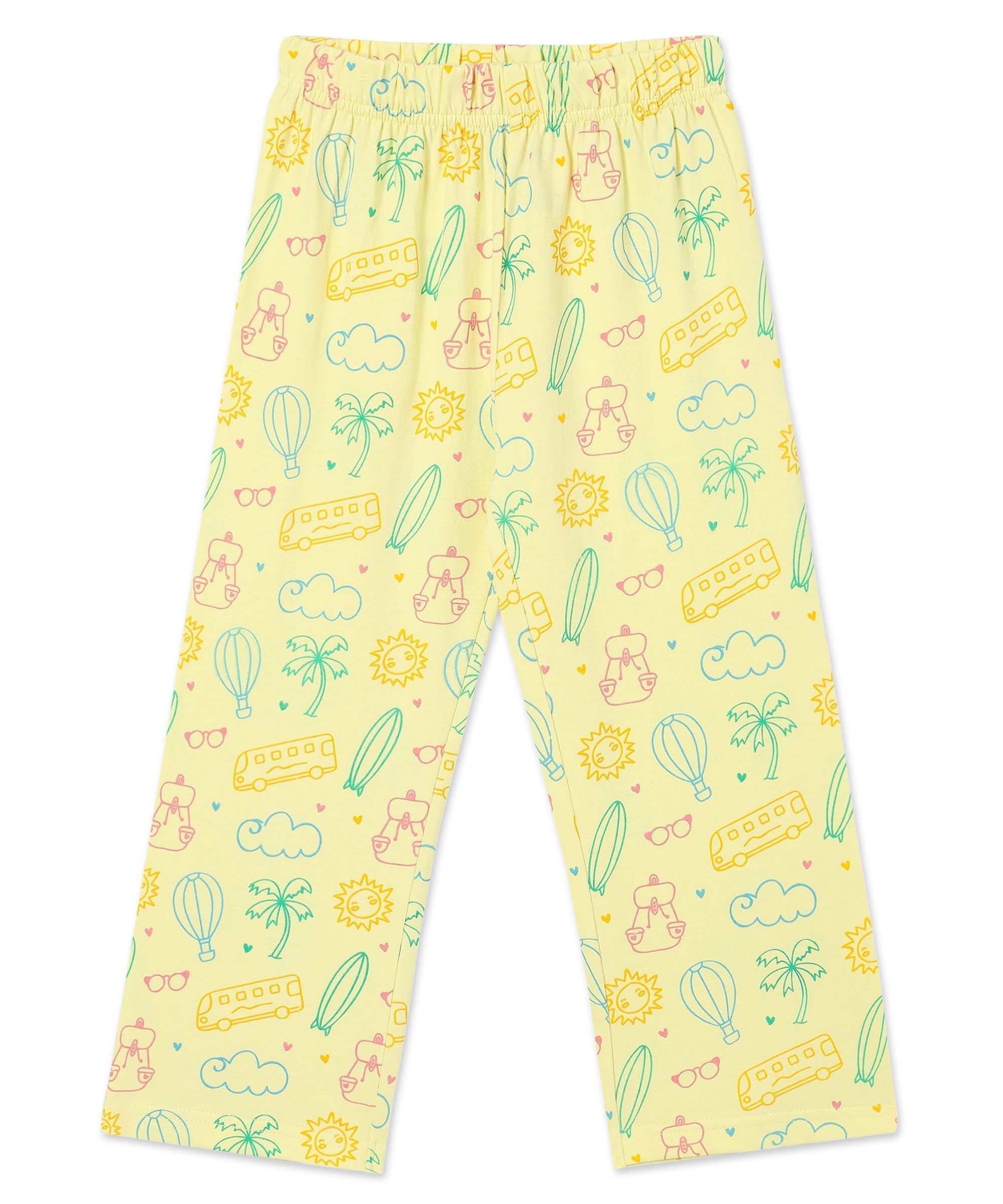 Yellow Route To Rest Travel Pajama Set For Kids