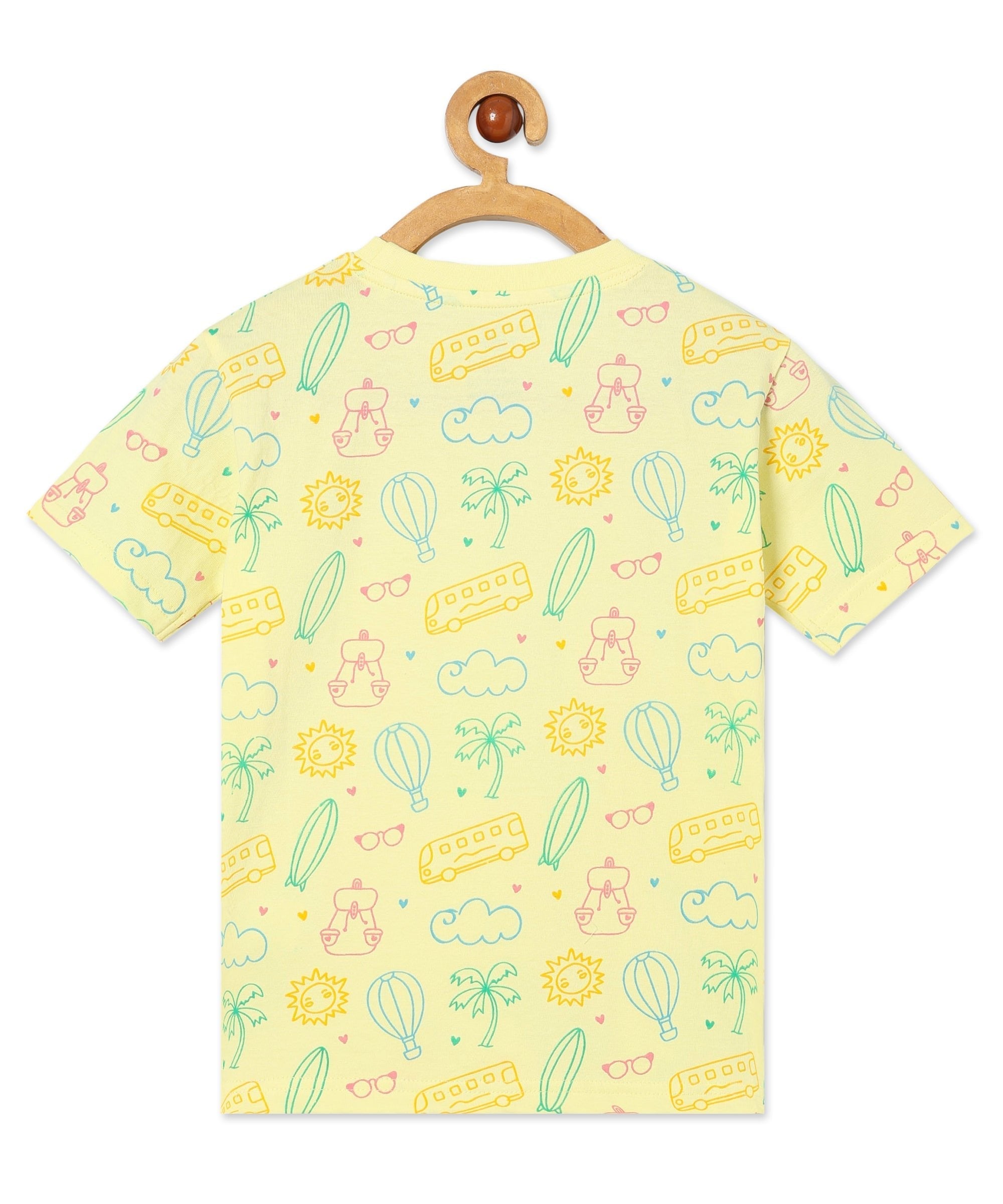 Yellow Route To Rest Travel Pajama Set For Kids