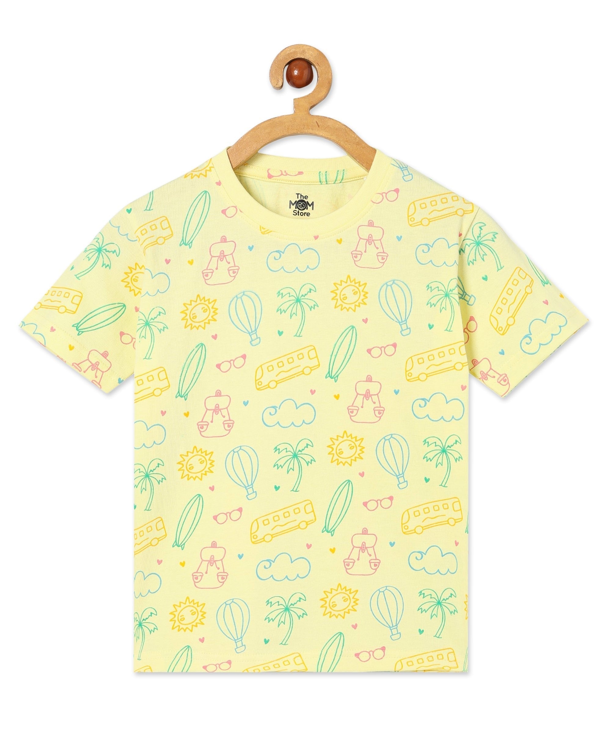 Yellow Route To Rest Travel Pajama Set For Kids