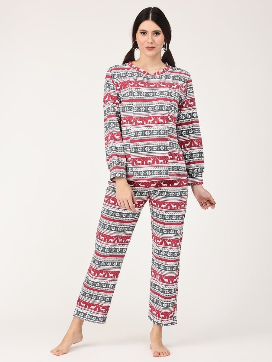  Rudolph Maternity and Nursing Sweatshirt Co Ord Set Purple