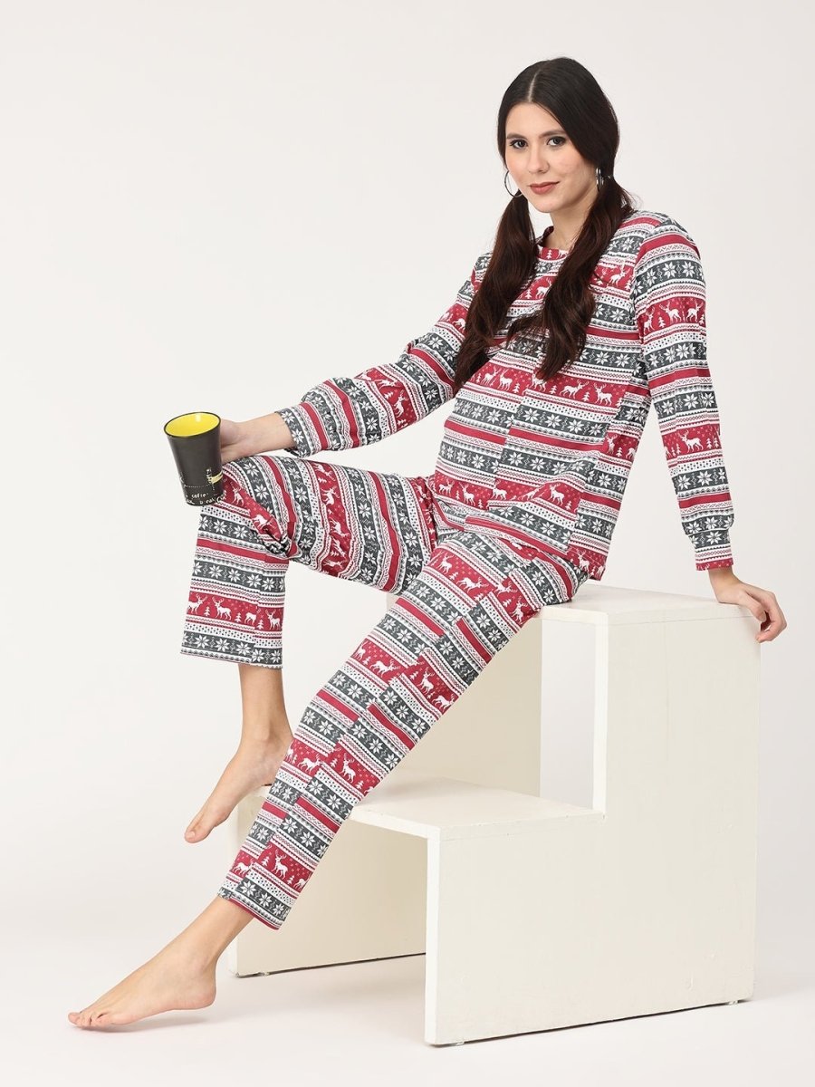  Rudolph Maternity and Nursing Sweatshirt Co Ord Set Purple