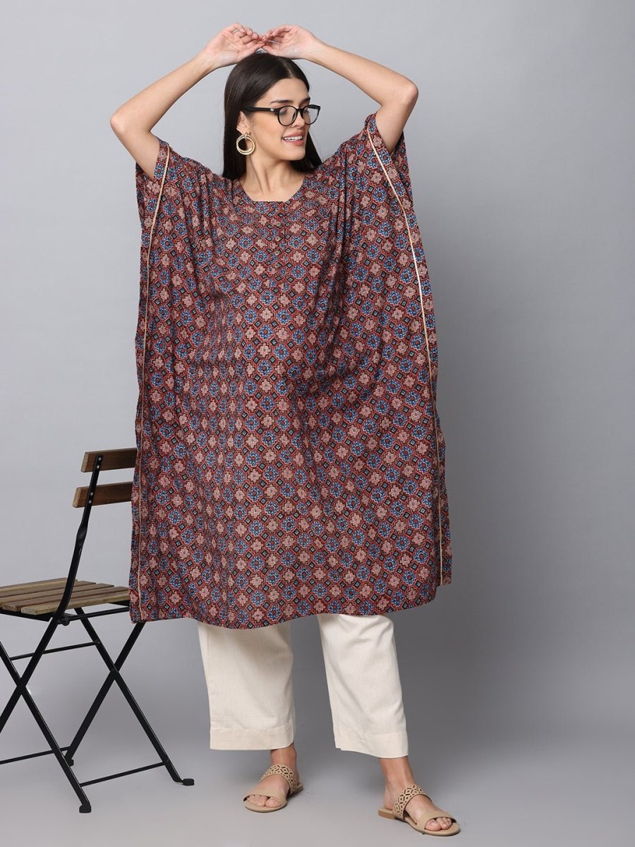  Rudra Maternity and Nursing Kaftan Kurta Set Yellow