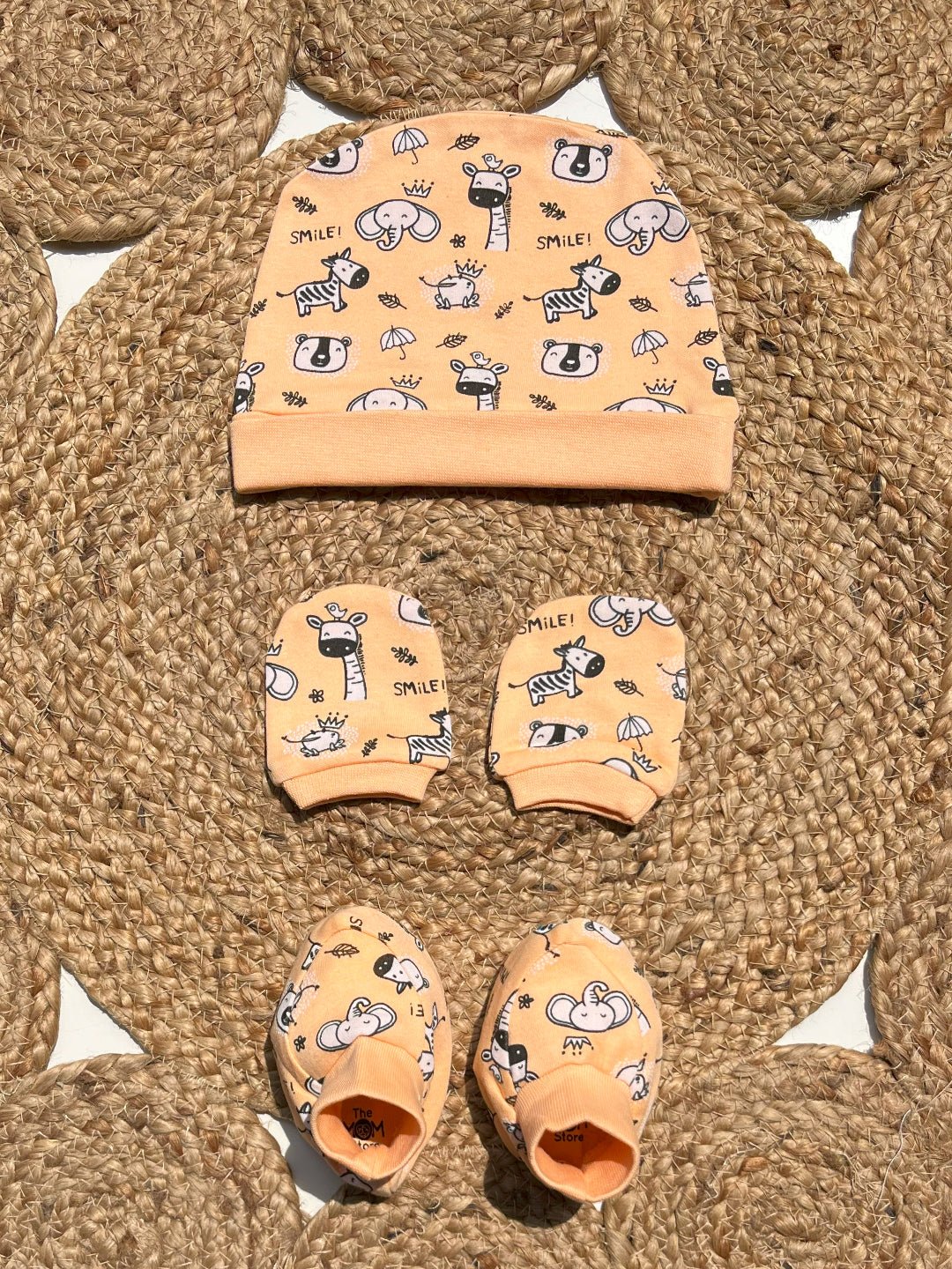  Rusty Jungle Mittens Booties and Cap Set