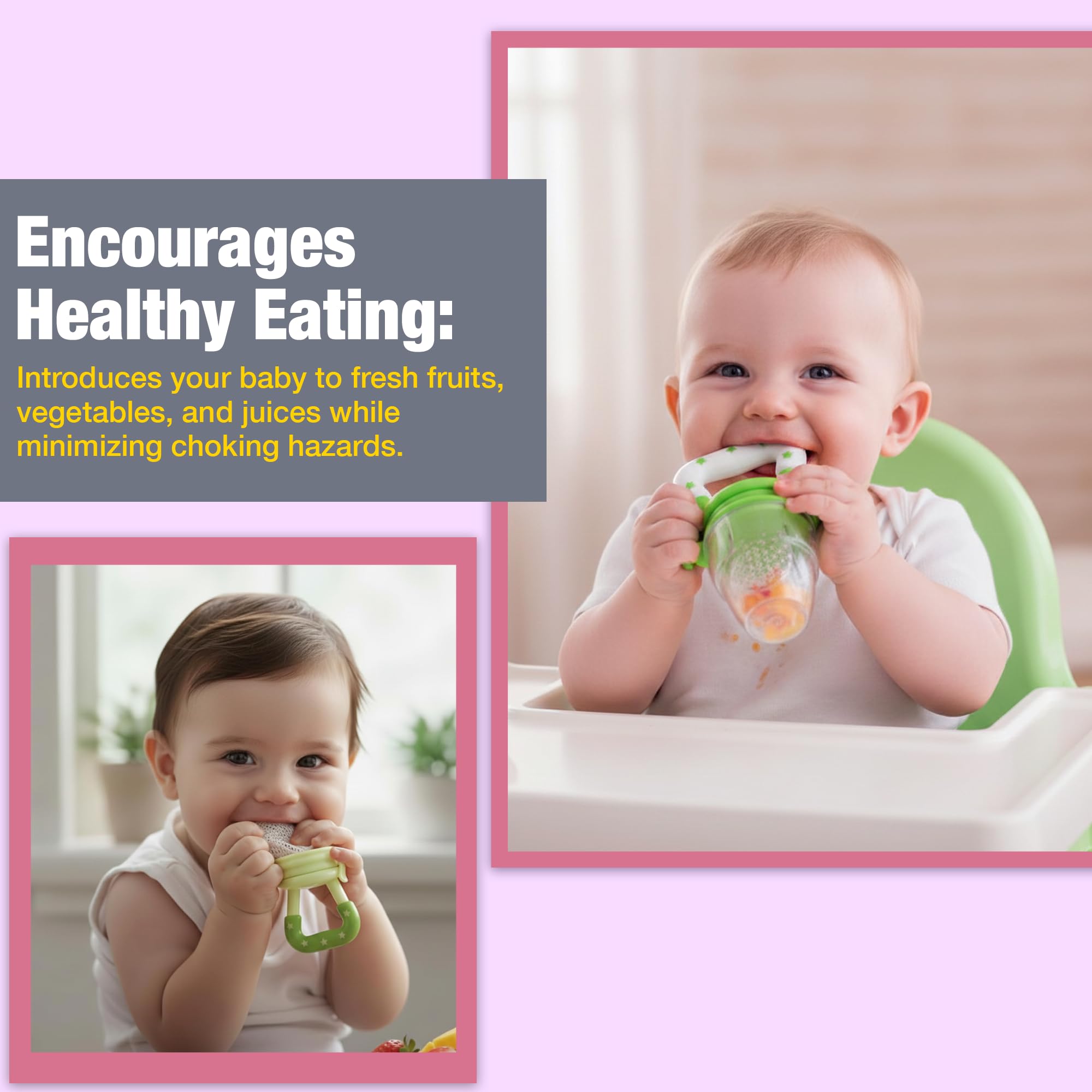 Safe-O-Kid Green 100% Pure Silicone Baby Fruit Nibbler For Infants