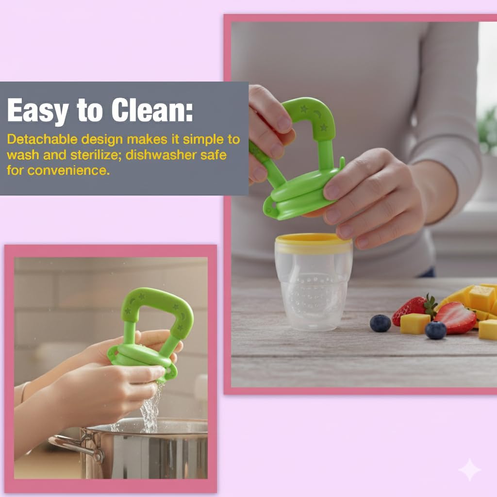 Safe-O-Kid Green 100% Pure Silicone Baby Fruit Nibbler For Infants