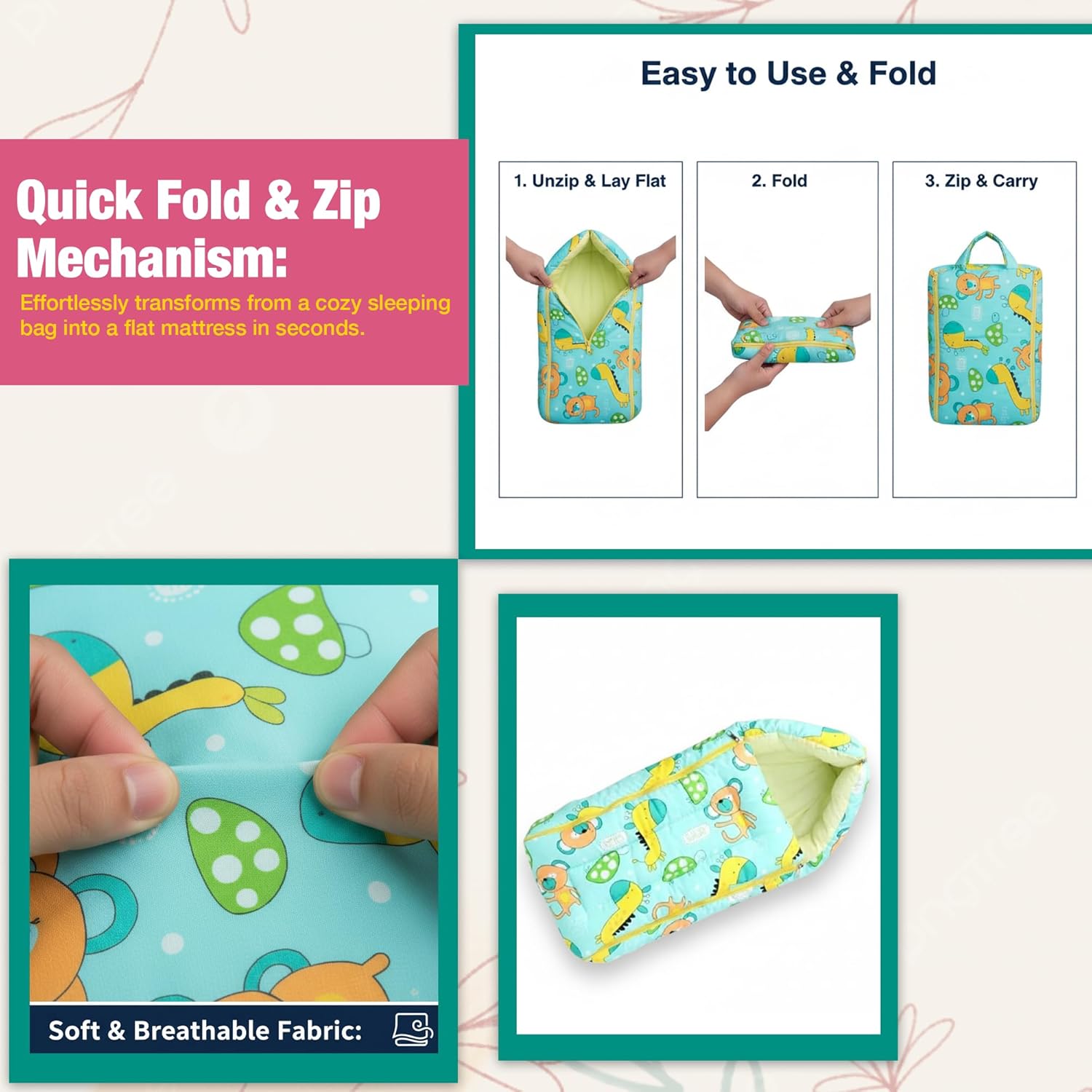 Green Cotton Portable Carry Nest For Babies