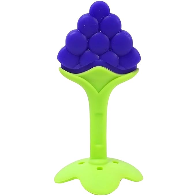 Safe-O-Kid Blue BPA-Free Silicone Grapes Fruit Teether For Babies