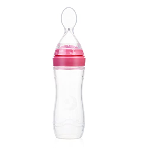 Safe-O-Kid Squeezy Pink Silicone Soft Tip Food Feeder Bottle For Babies