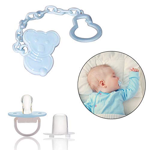 Safe O Kid Blue Silicone Pacifier With Holder Chain For Babies