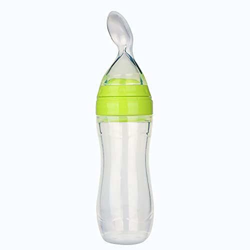 Safe-O-Kid Green Squeezy Silicone Food Feeder Spoon Bottle For Babies