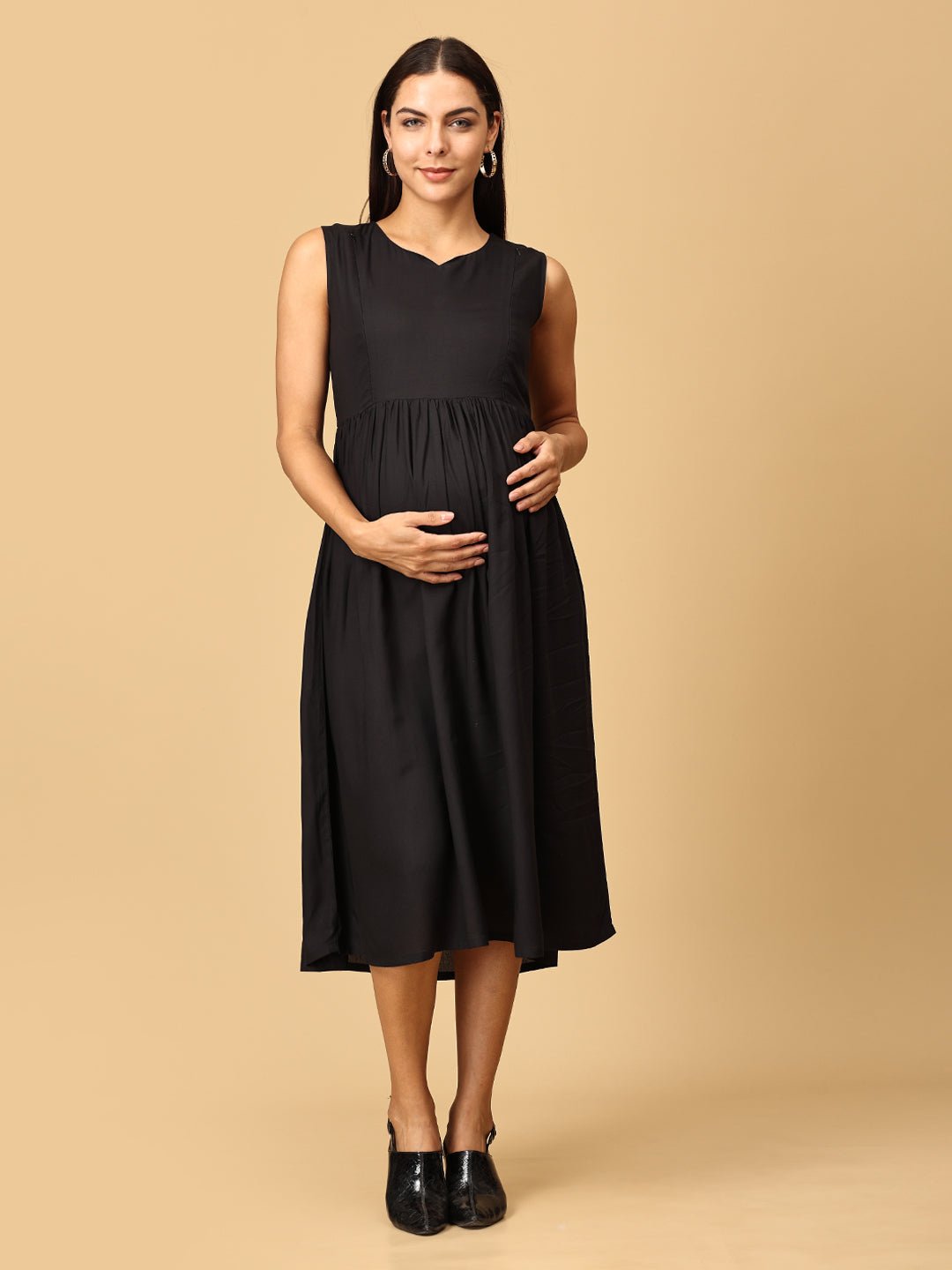  Sage Serenity Maternity and Nursing Shacket Dress Multi