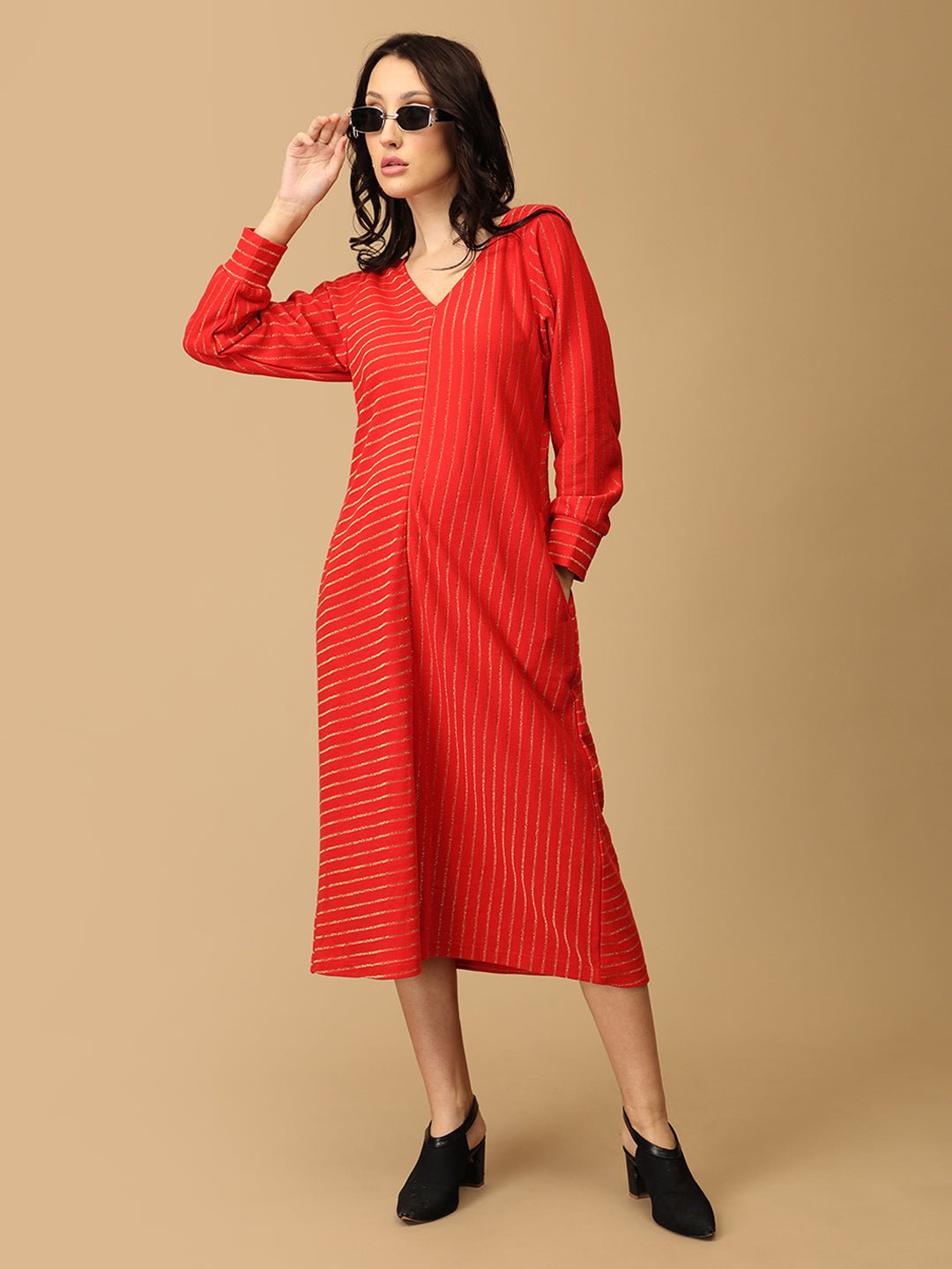  Scarlet Spark Maternity and Nursing Winter Dress Red