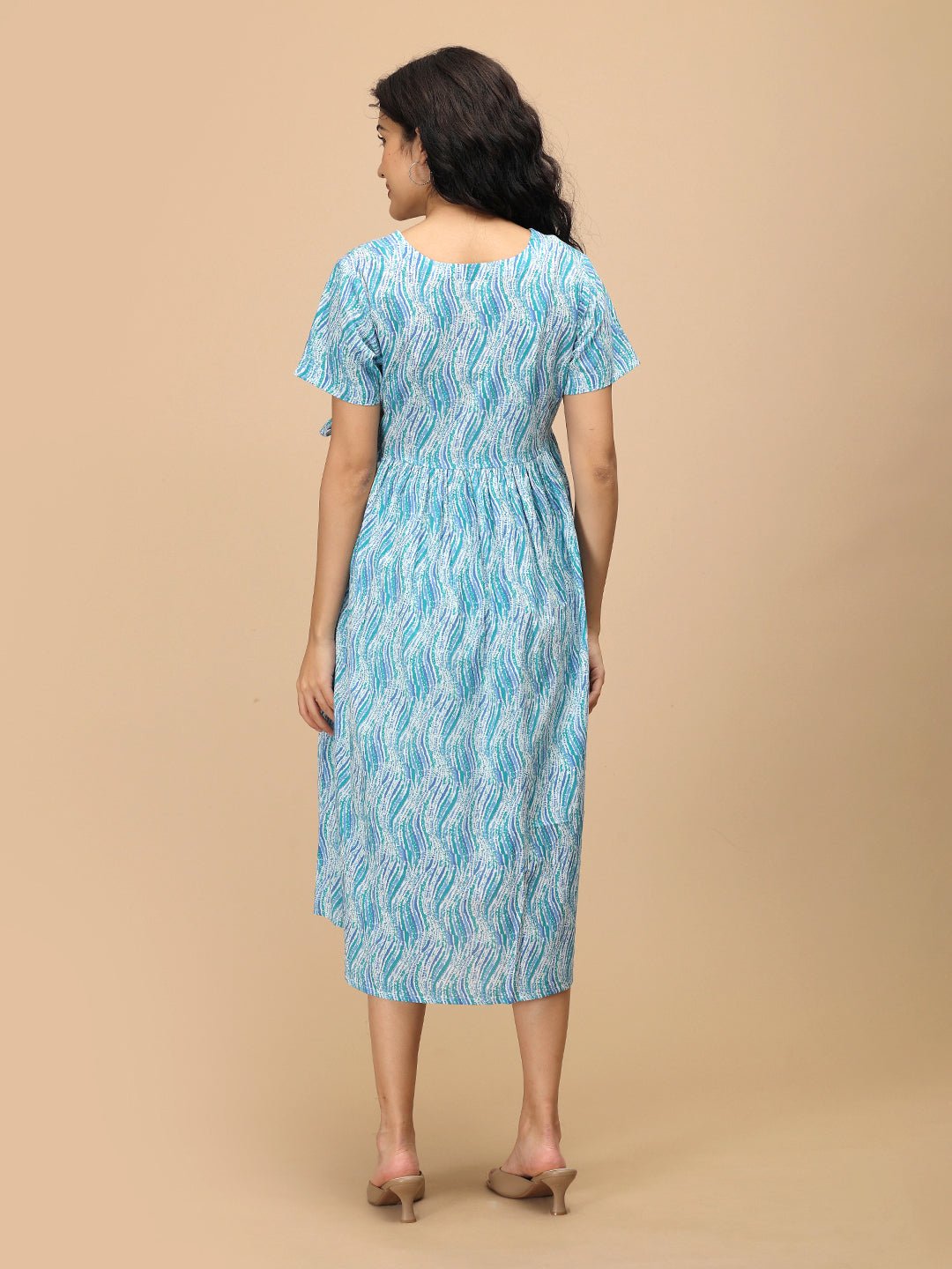  Seafoam Streaks Maternity and Nursing Dress Multi