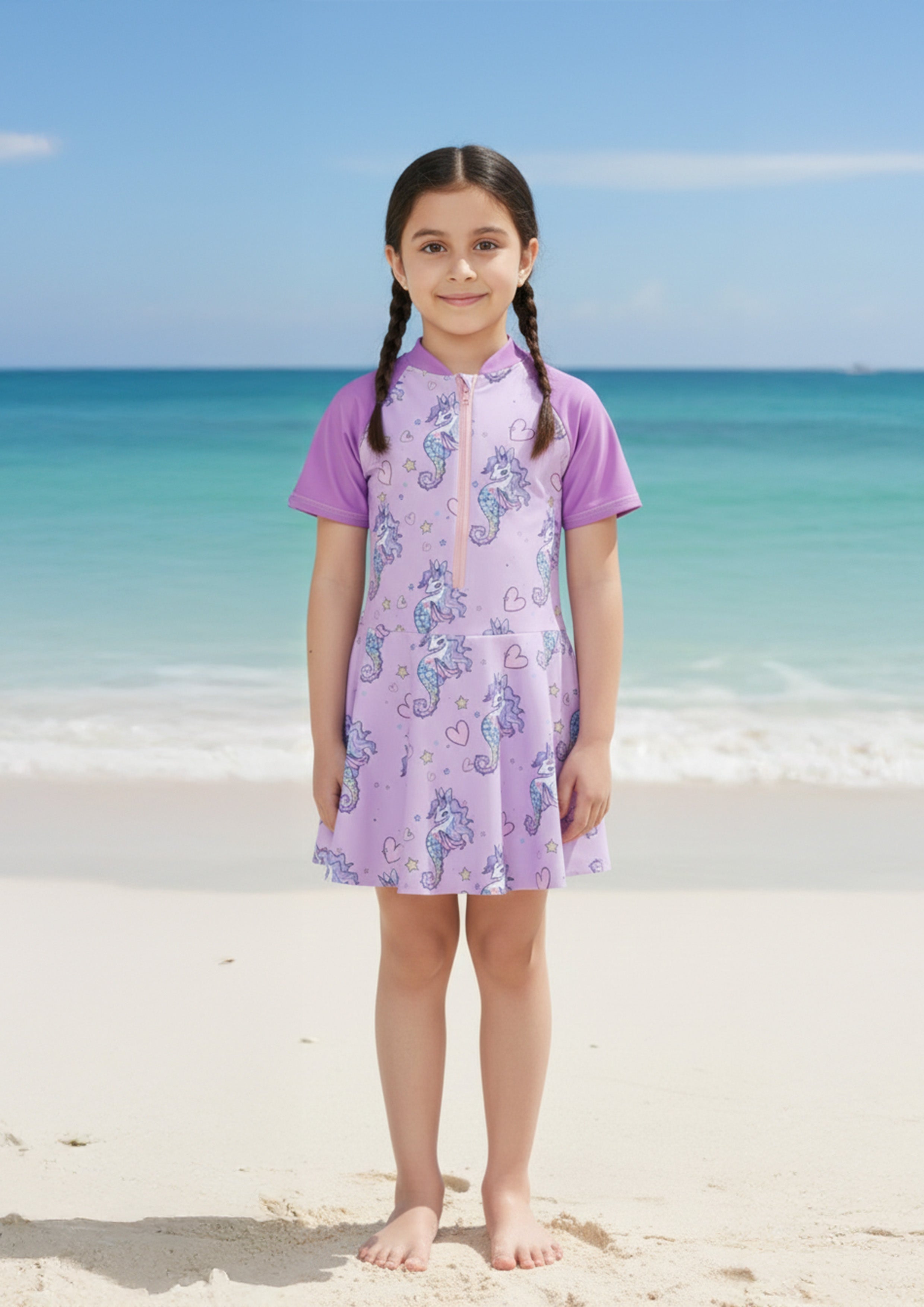 Seahorse Serenade Girls Swimsuit