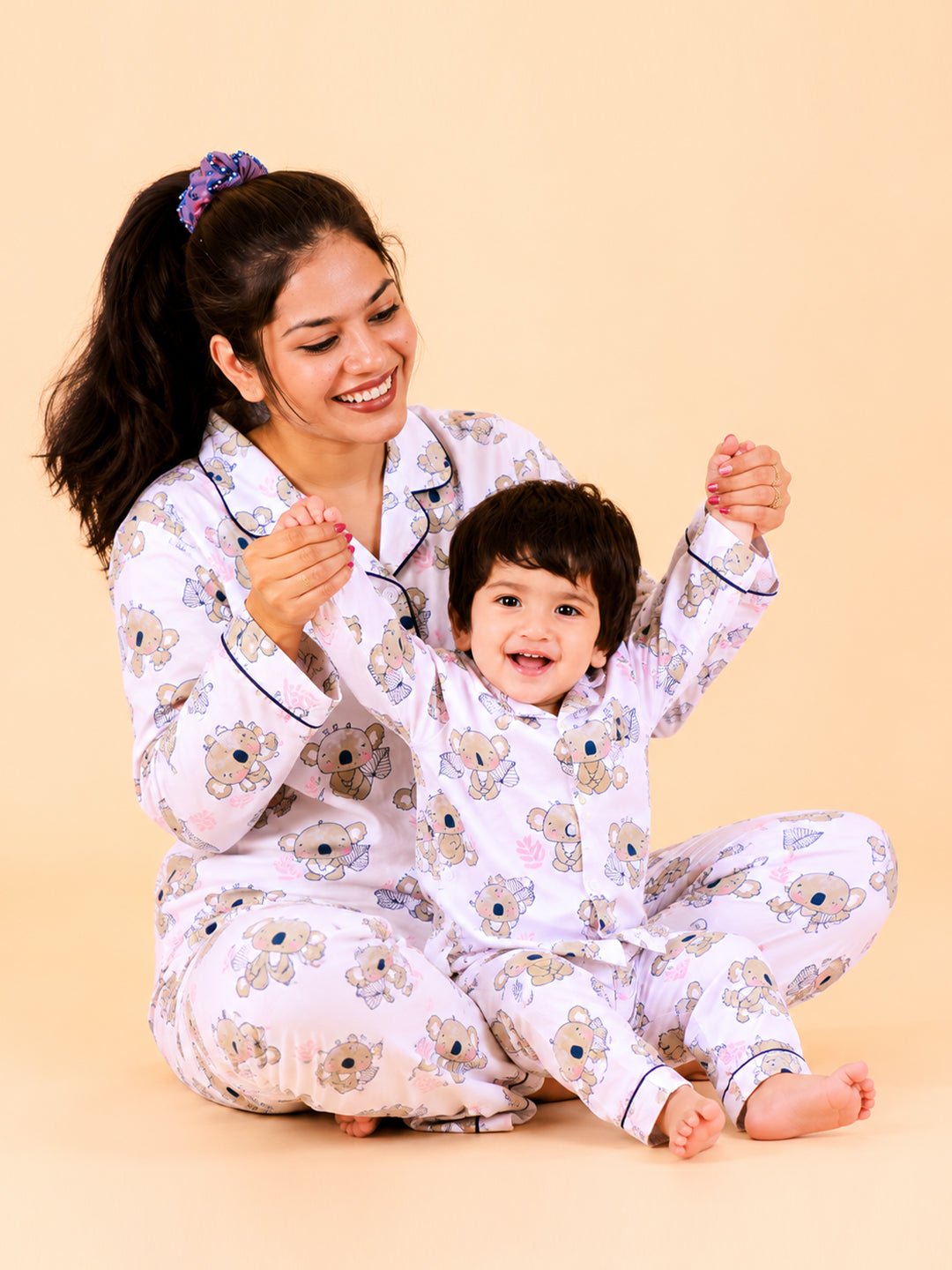 Baby Koala Cotton Matching Pajama Set Mom And Baby Twinning Combo