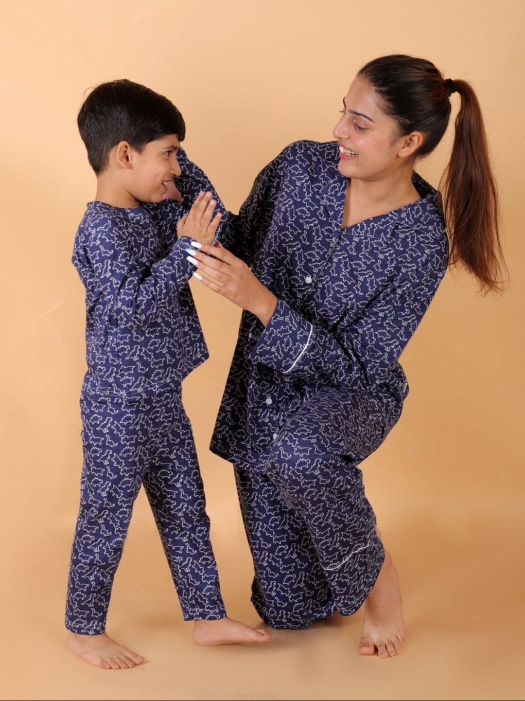 Dinos Rule Matching Pajama Set Mom And Baby Twinning Combo Of 2