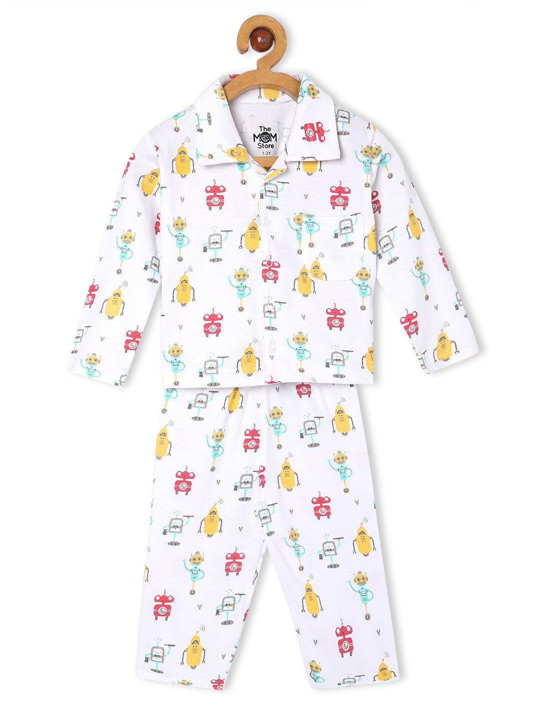 Robo Club Blue Cotton Matching Family Pajama Twinning Combo