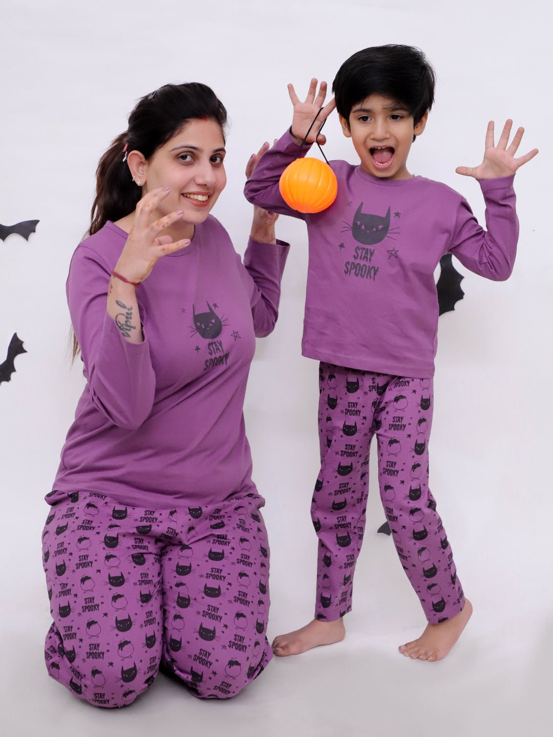 Stay Spooky Mom And Baby Pajama Set Twinning Combo Of 2